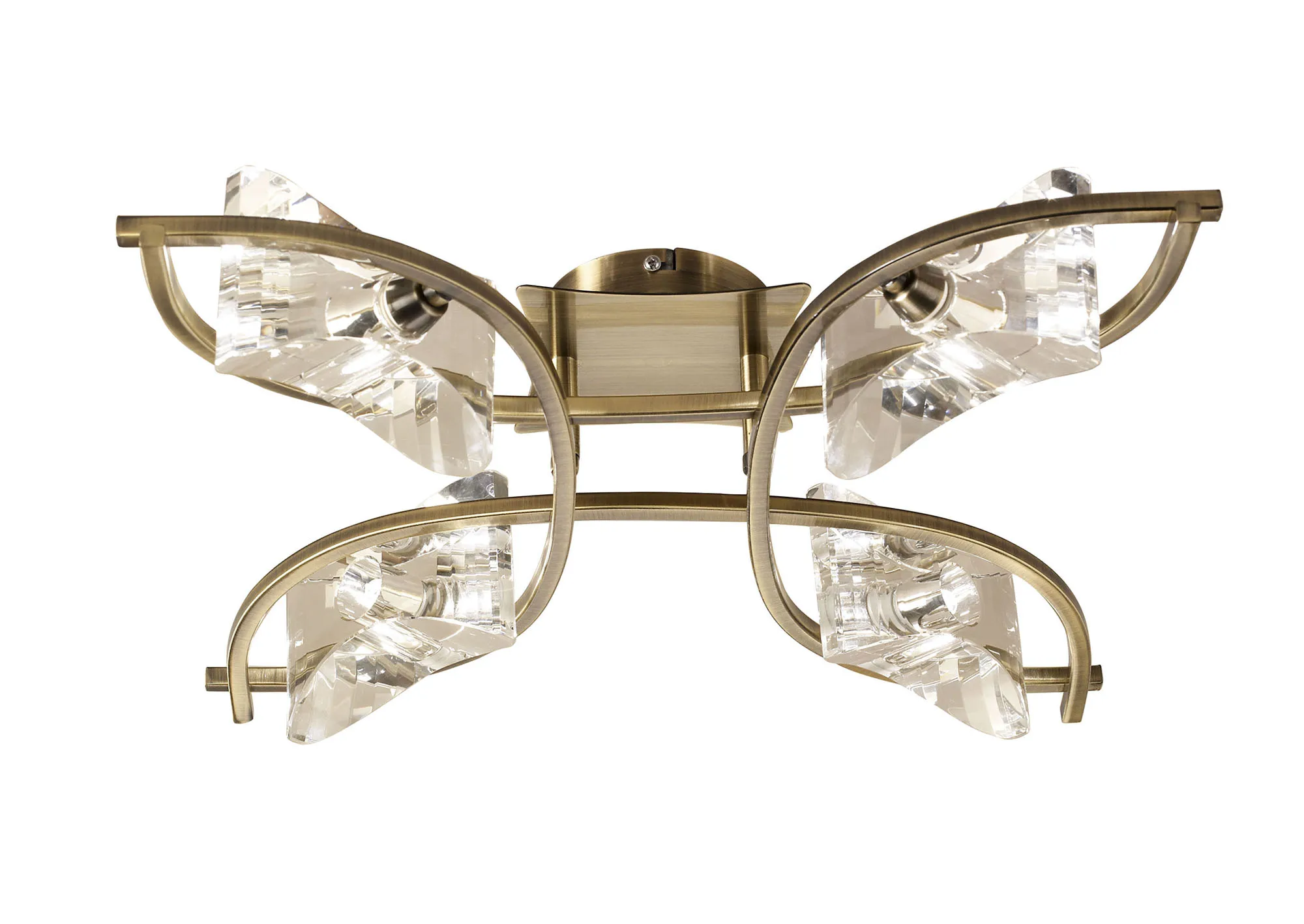 Kromo Antique Brass Ceiling Lights Mantra Flush Fittings